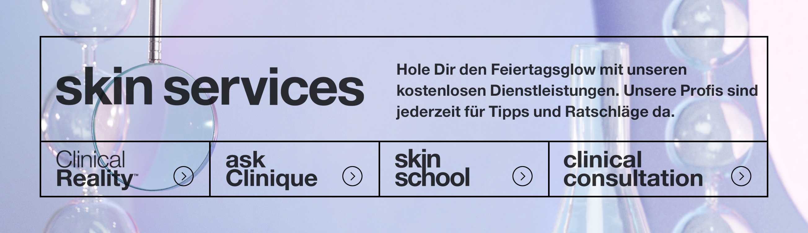 Skin Services. Get that holiday glow with our free services built on dermatological science.