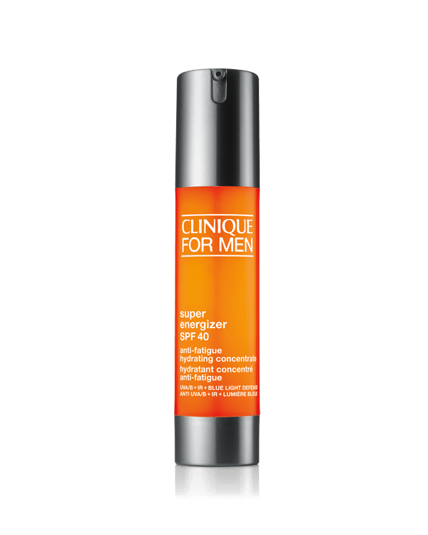 Clinique For Men Super Energizer™ Anti-Fatigue Hydrating Concentrate SPF 40, Leichte Pflege, die die Haut sofort erfrischtund 12 Stunden energetisiert.&lt;br&gt;